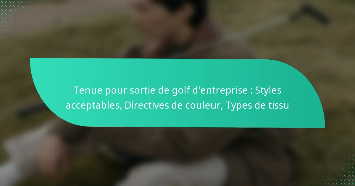 Tenue pour sortie de golf d’entreprise : Styles acceptables, Directives de couleur, Types de tissu